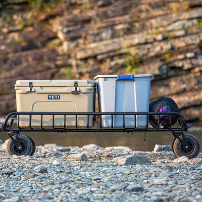 Yakima EXO WarriorWheels Sturdy Heavy Duty Aluminum Cargo Basket Cart Kit, Black - VMInnovations