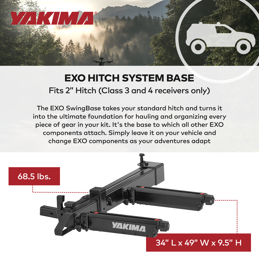 Yakima EXO 2" Hitch Base Rack Storage System with HitchLock, Black (For Parts)