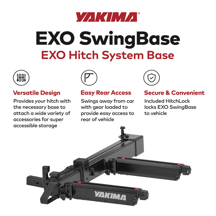 Yakima SwingBase 2" Hitch Base Rack Storage System w/HitchLock, Black (Open Box)