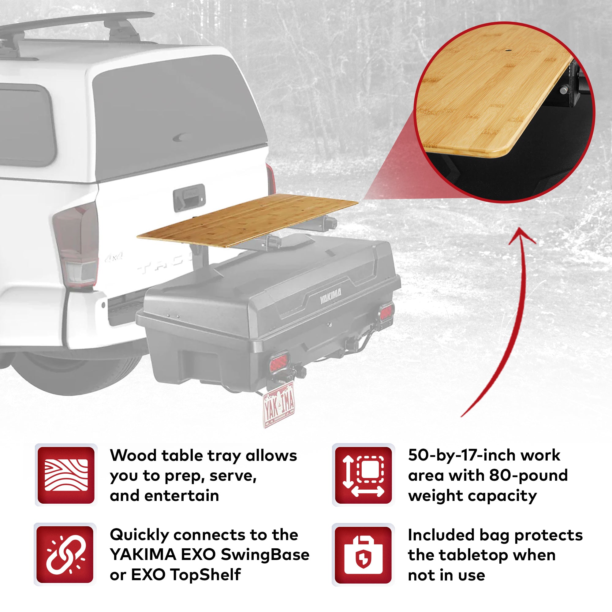 YAKIMA EXO BackDeck Table Top Accessory for EXO Cargo Hitch Rack System (Used) - VMInnovations