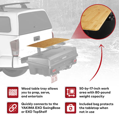 YAKIMA EXO BackDeck Table Top Accessory for EXO Cargo Hitch Rack System (Used) - VMInnovations