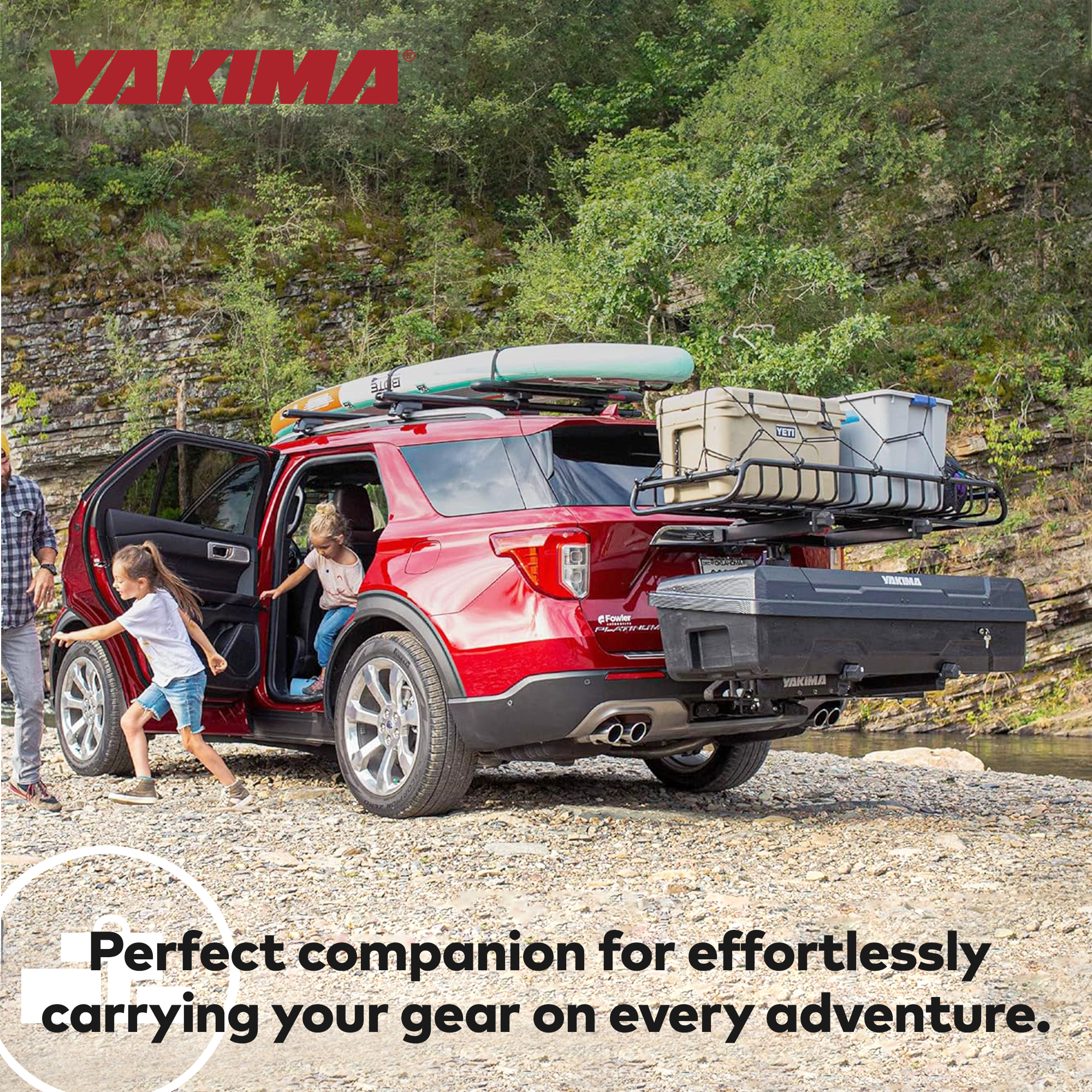 Yakima EXO GearWarrior Heavy Duty Alloy Steel Cargo Basket Mount, Blk (Open Box)