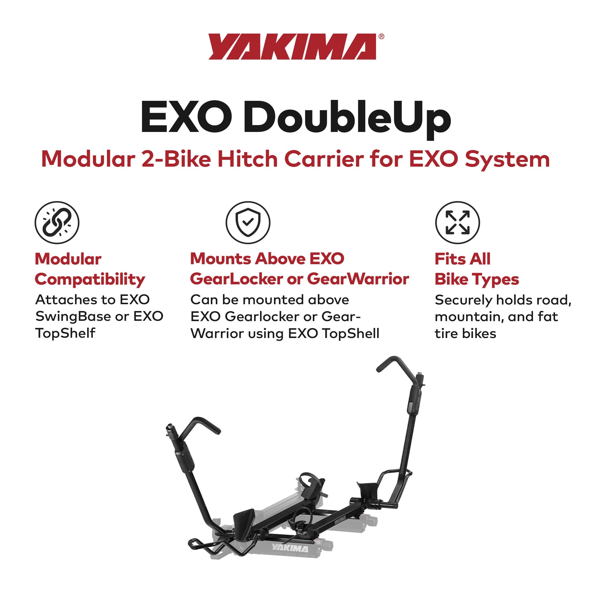 Yakima EXO 2 Bike Capacity for EXO SwingBase or EXO TopShelf, Black (Open Box)