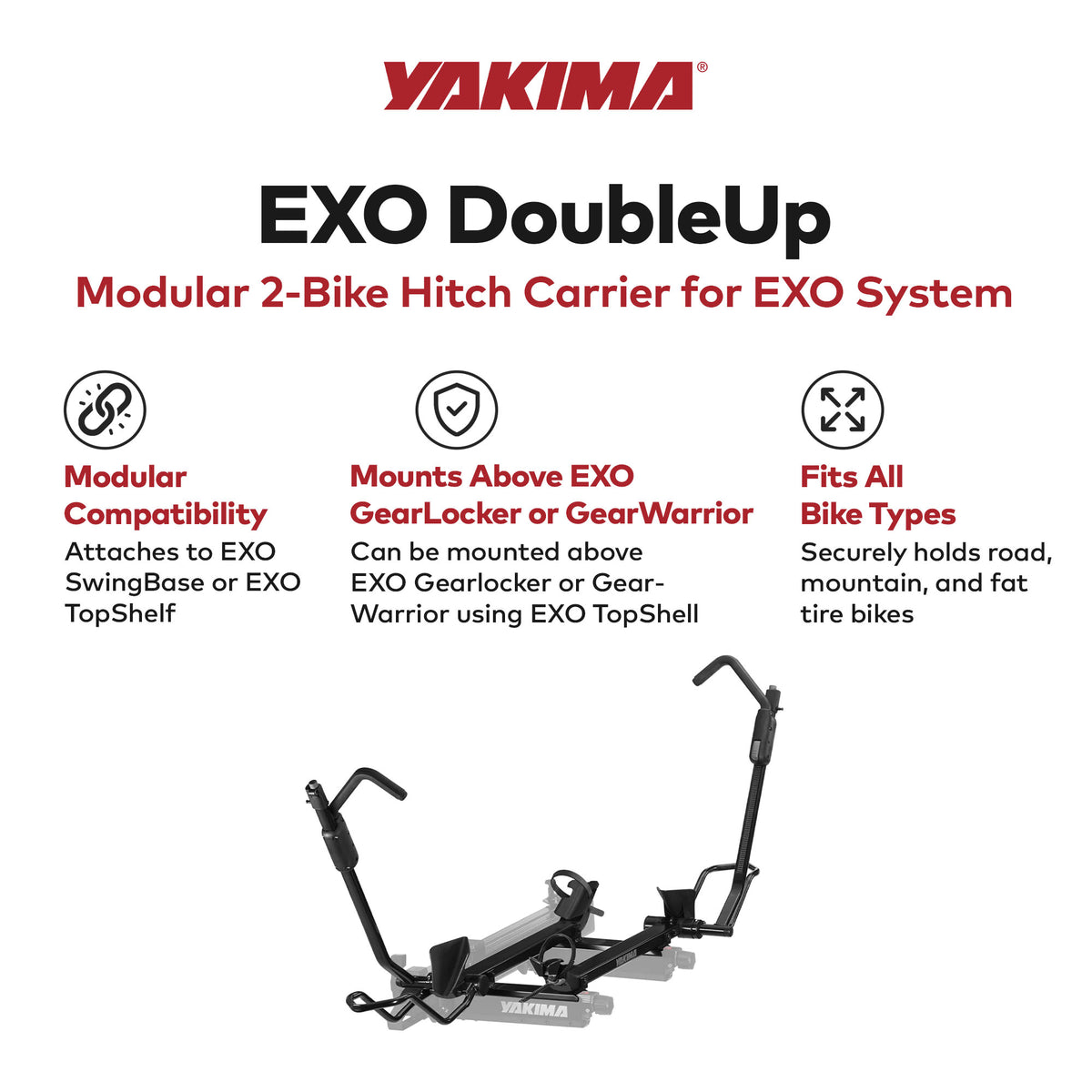 Yakima EXO 2 Bike Capacity for EXO SwingBase or EXO TopShelf, Black (Open Box)