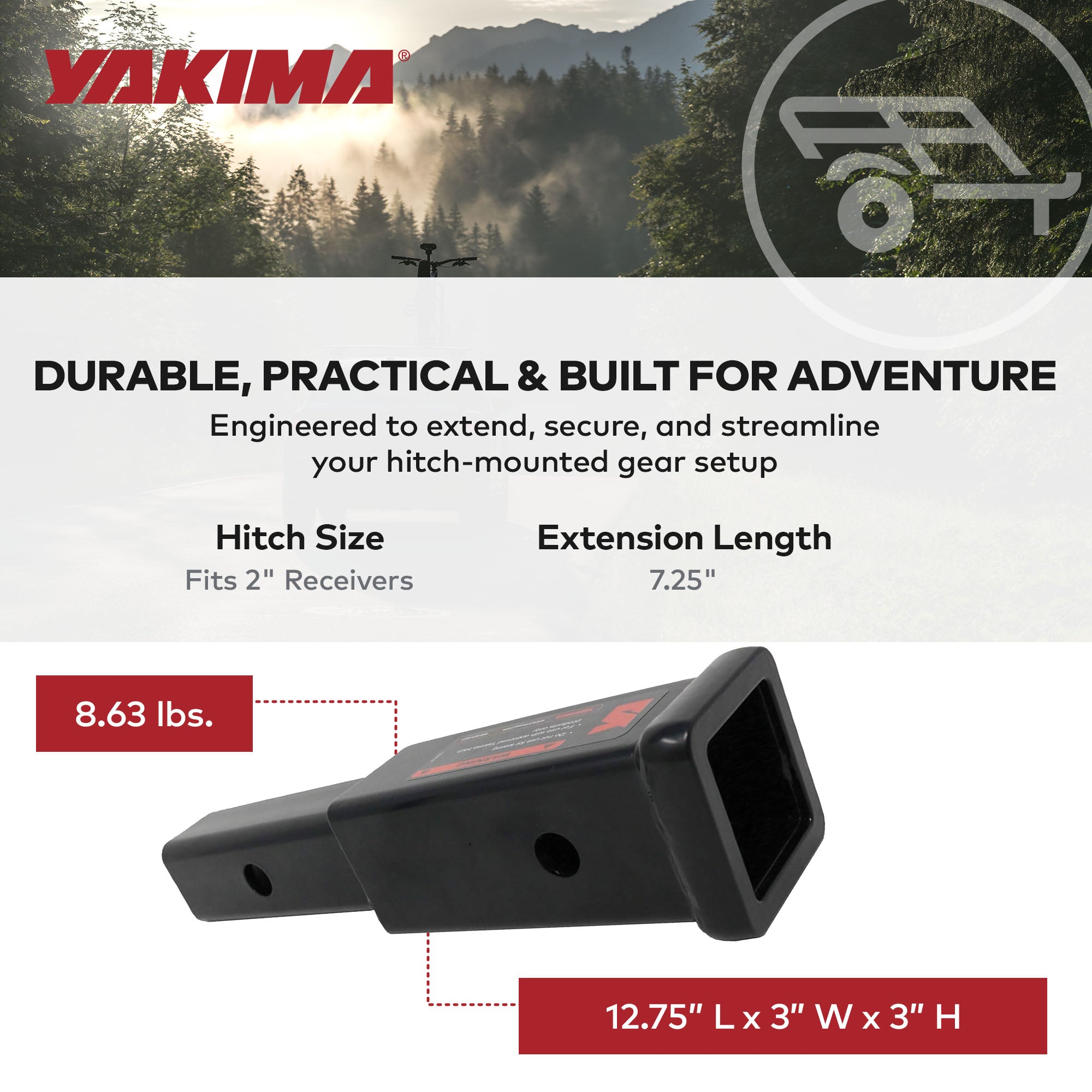 Yakima StraightShot with Powder Coated Finish Type and Steel Construction, Black - VMInnovations