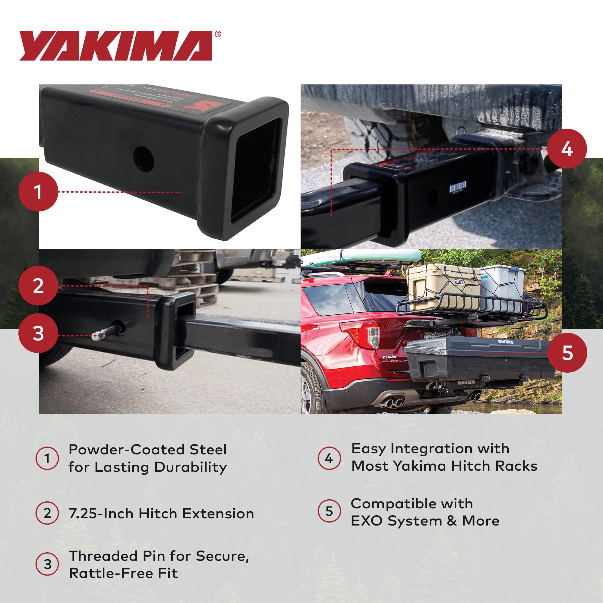 Yakima StraightShot with Powder Coated Finish Type and Steel Construction, Black - VMInnovations