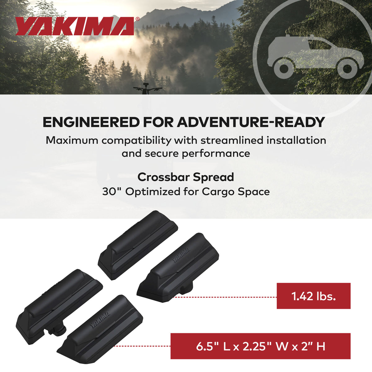 YAKIMA 27 Fixed Point Tower Installation for Flush Rail Rooftops (Open Box)