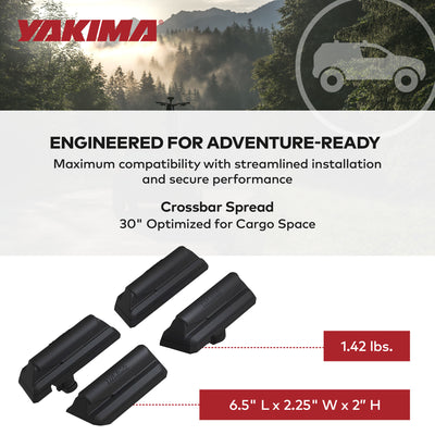 YAKIMA 27 Fixed Point Tower Installation for Flush Rail Rooftops (Open Box)
