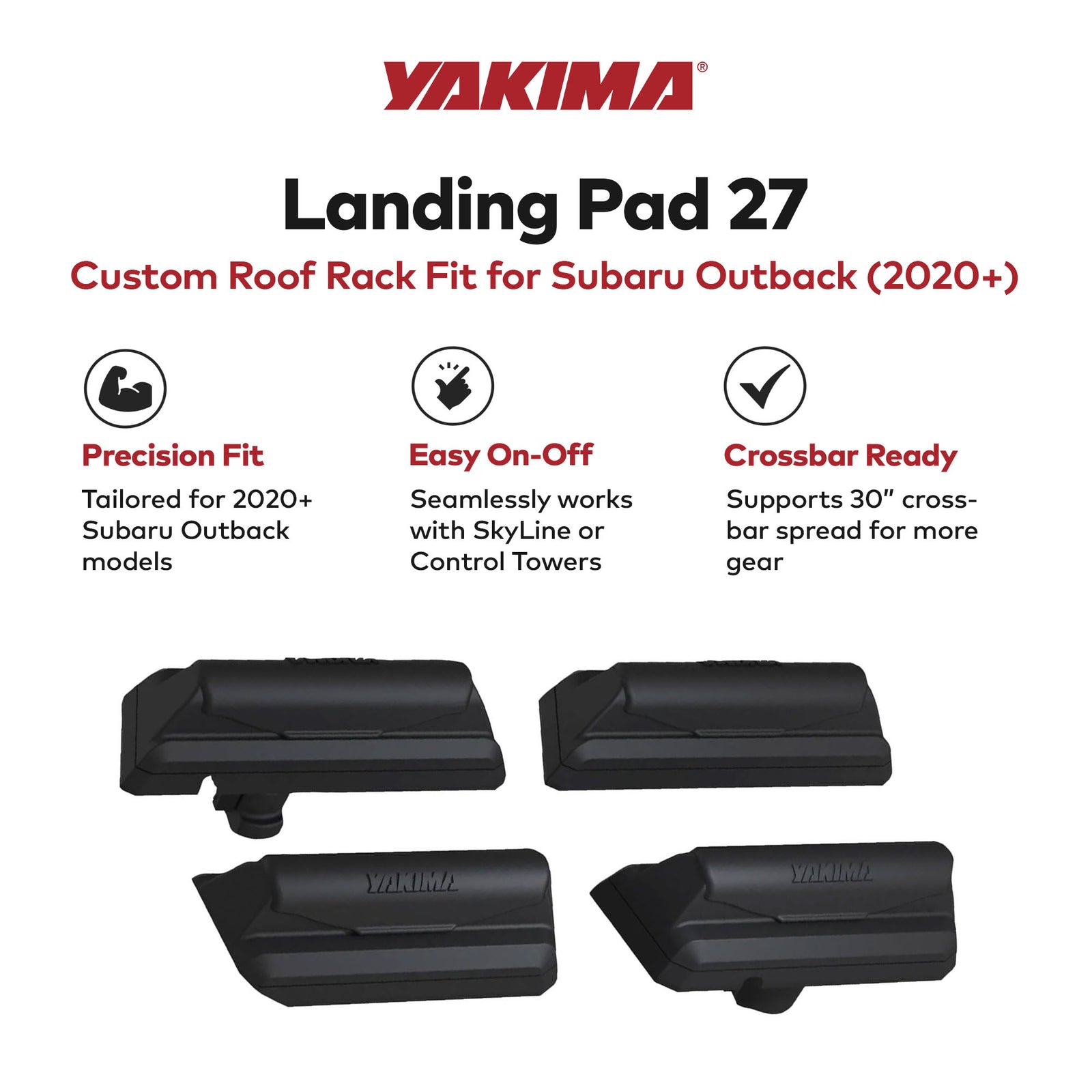 YAKIMA Landing Pad 27 Fixed Point Tower Installation for Flush Rail Rooftops - VMInnovations