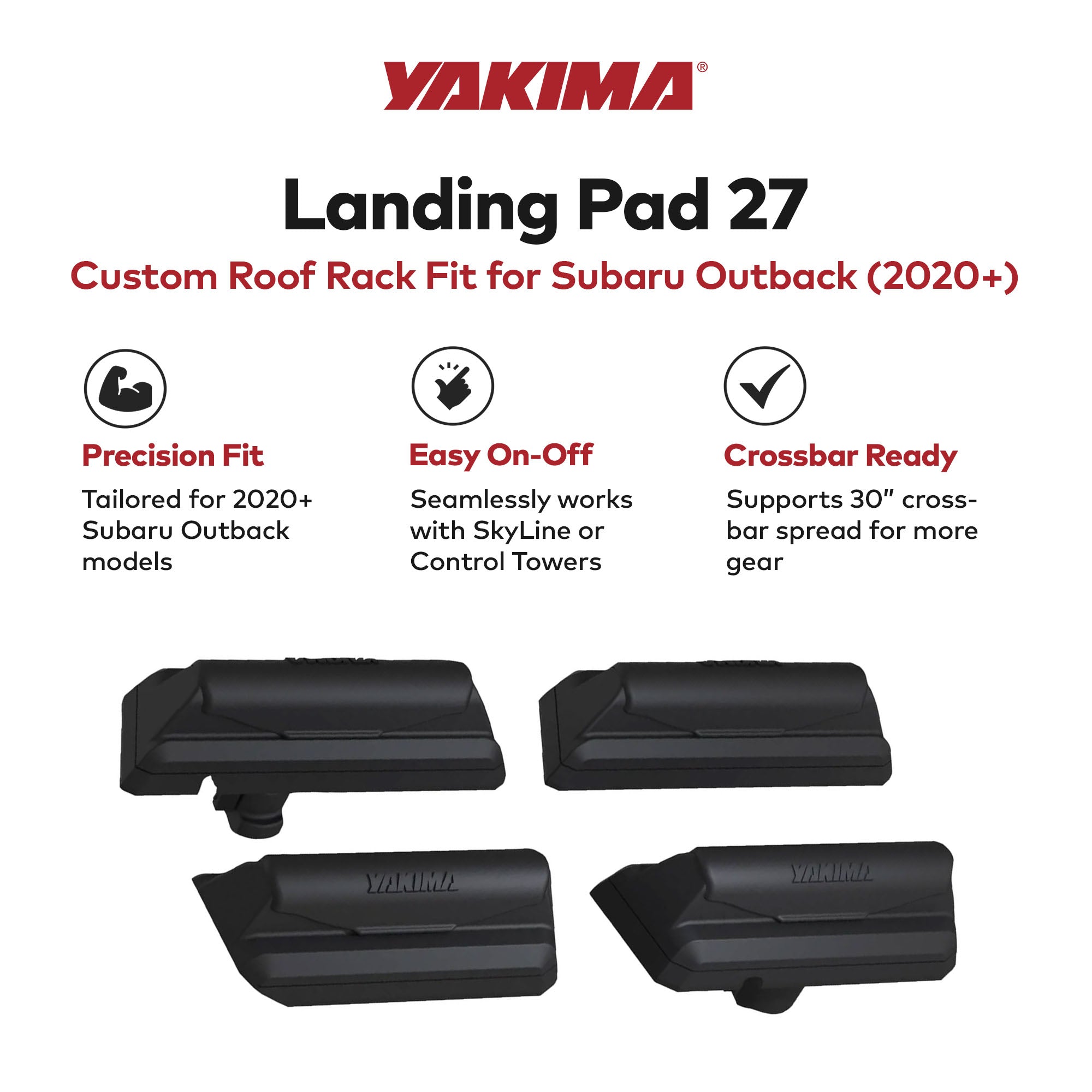 YAKIMA 27 Fixed Point Tower Installation for Flush Rail Rooftops (Open Box)