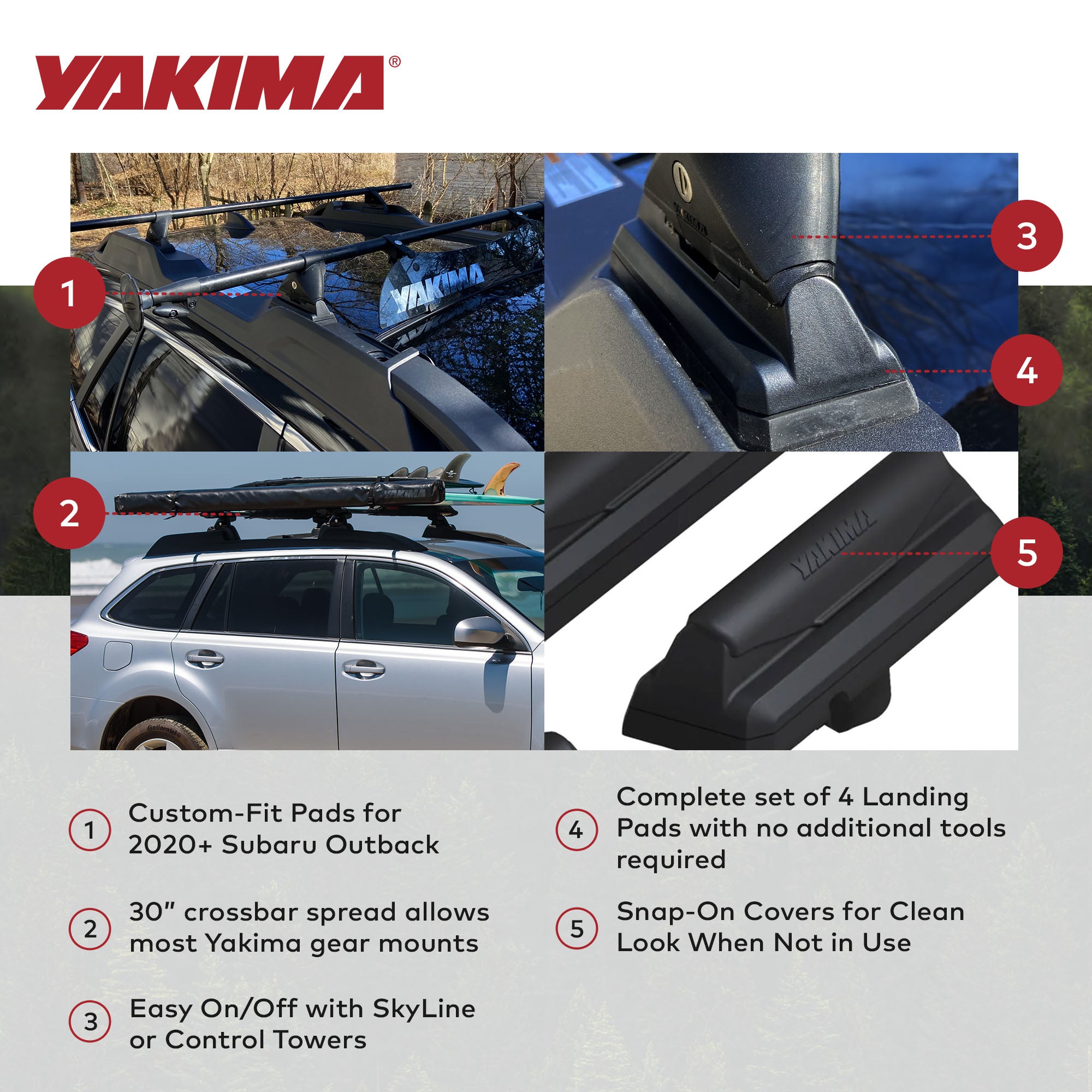 YAKIMA 27 Fixed Point Tower Installation for Flush Rail Rooftops (Open Box)