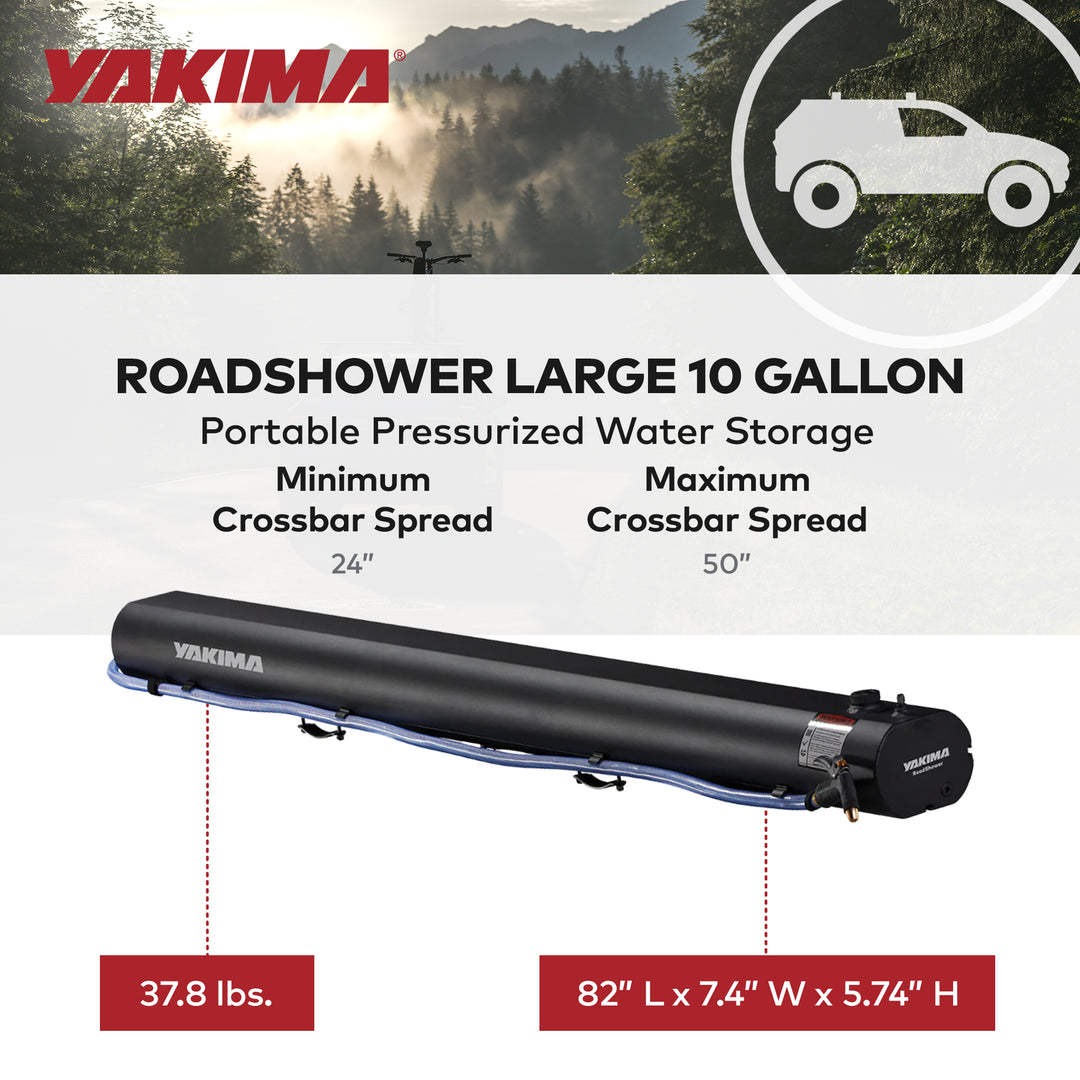 YAKIMA RoadShower 10 Gal Portable Pressurized Water Storage, Black (Open Box)