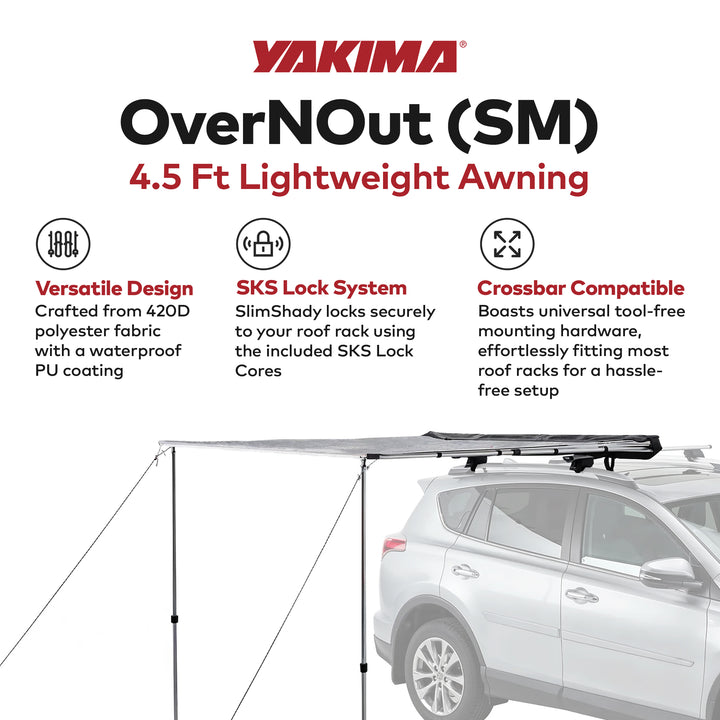 Yakima SlimShady 4.5 Foot Roof Mounted Awning with Included SKS Lock (For Parts)
