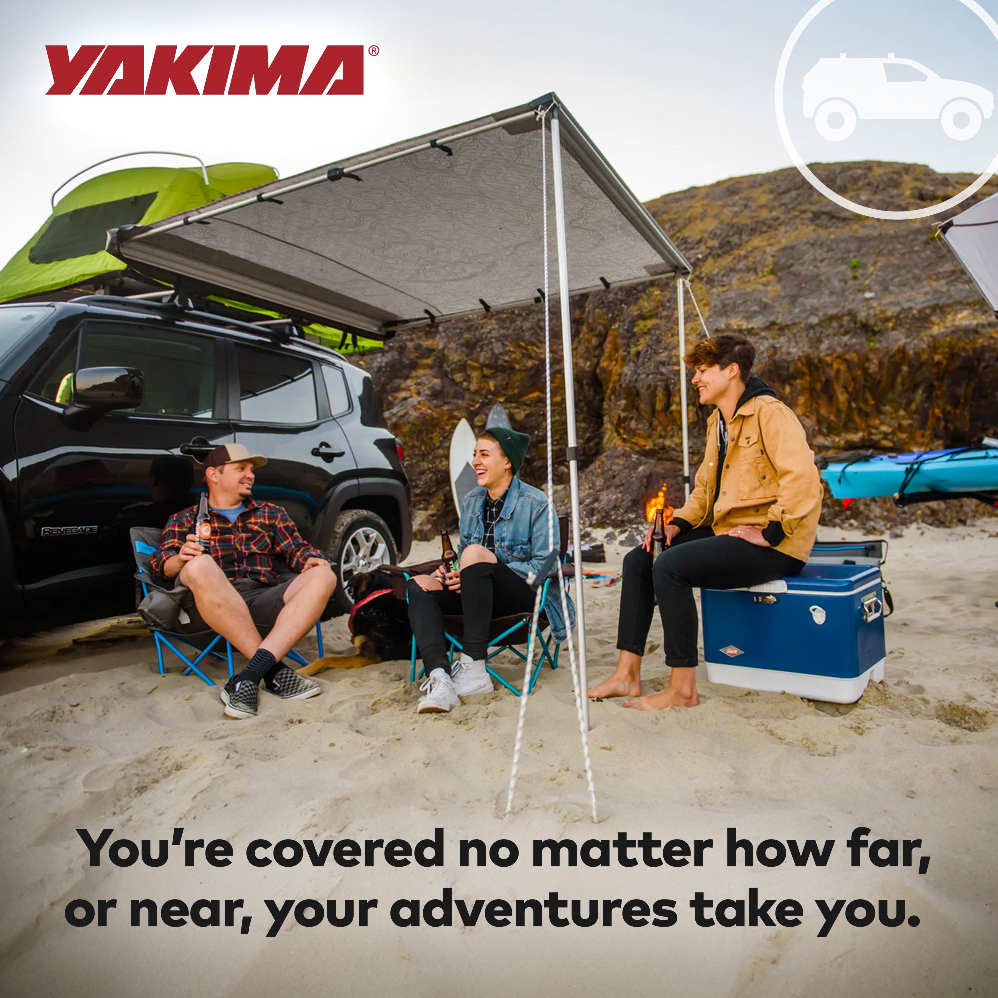 Yakima SlimShady 4.5" Lightweight Roof Mounted Awning w/Included SKS Lock (Used) - VMInnovations