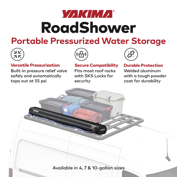 YAKIMA RoadShower Medium 7 Gal Portable Pressurized Water Storage, Black (Used)