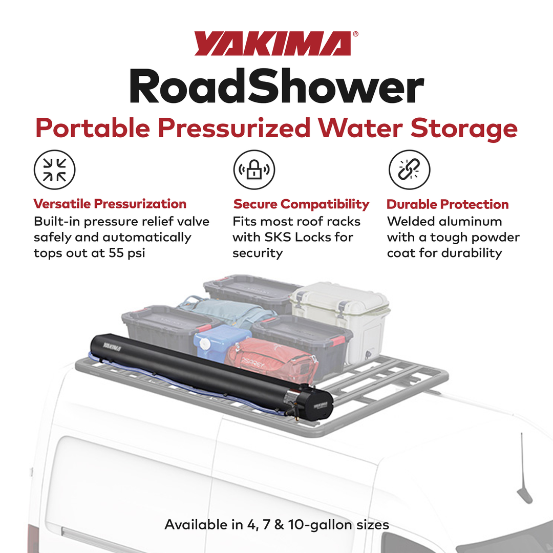 YAKIMA RoadShower Medium 7 Gallon Pressurized Water Storage, Black (Open Box)