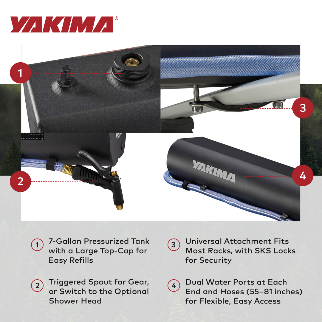 YAKIMA RoadShower Medium 7 Gallon Pressurized Water Storage, Black (Open Box)