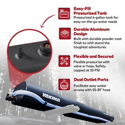 YAKIMA RoadShower Small 4 Gal Portable Pressurized Water Storage, Black (Used)