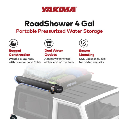 YAKIMA RoadShower 4 Gallon Portable Pressurized Water Storage, Black (Open Box)