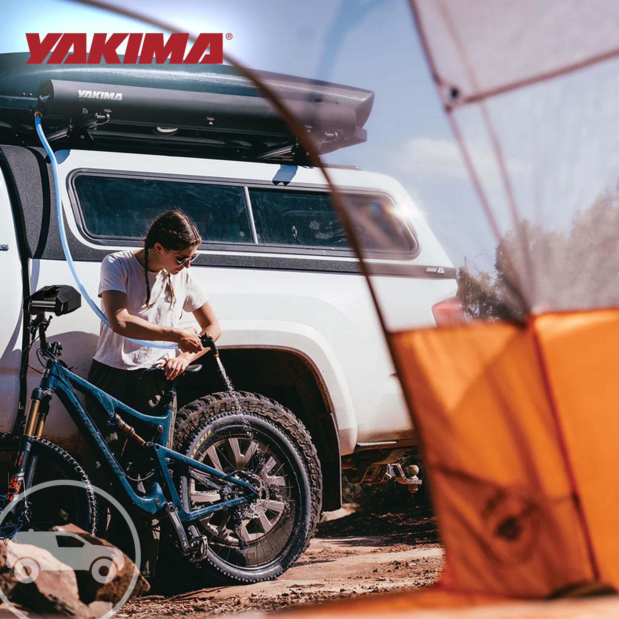 YAKIMA RoadShower Small 4 Gal Portable Aluminum Pressurized Water Storage, Black