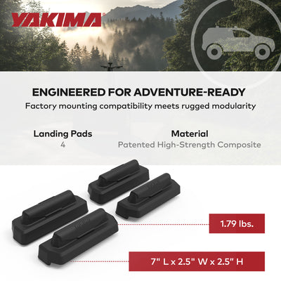 YAKIMA Landing Pad 29 Fixed Point Tower Mounts for Rail Rooftops (Open Box)