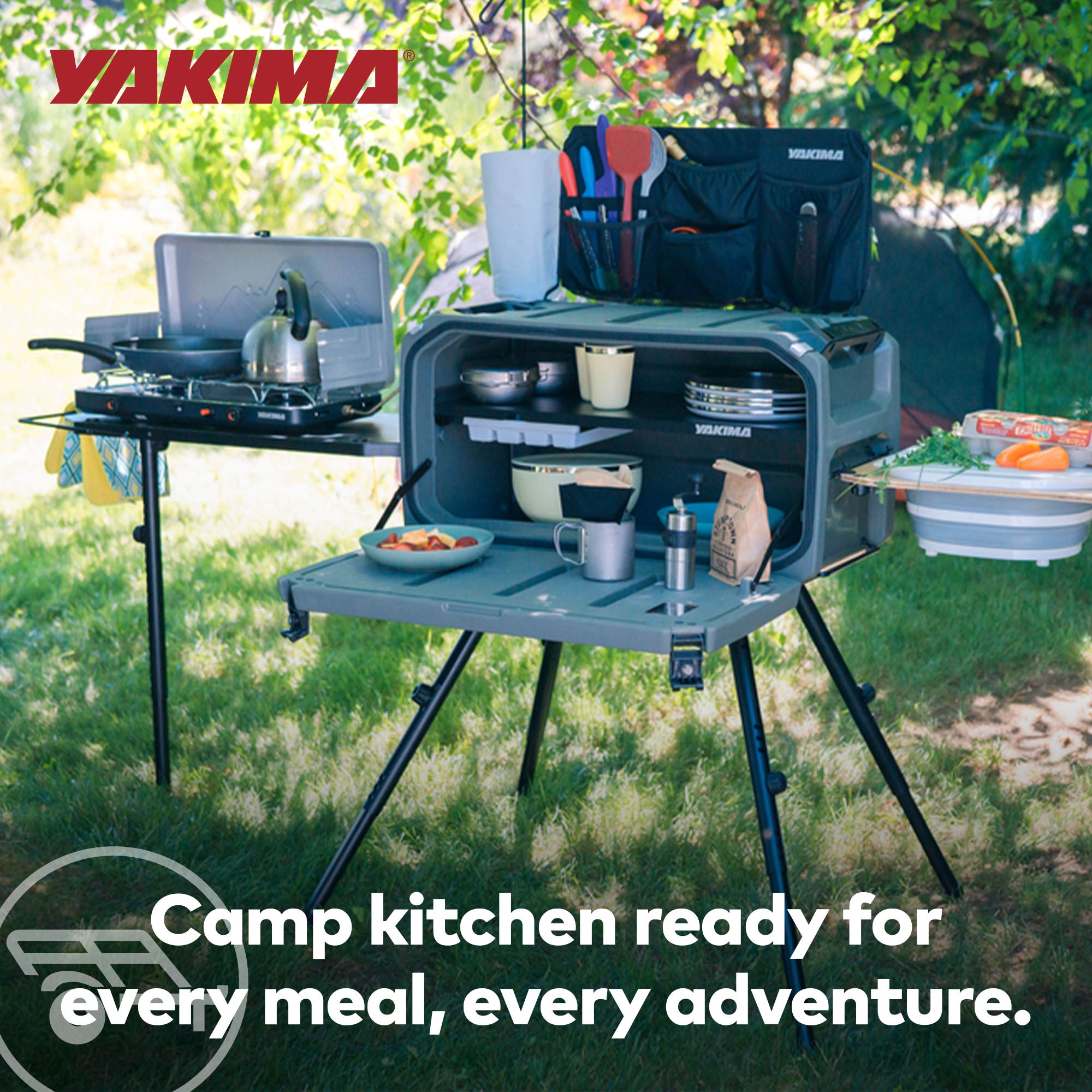 Yakima EXO OpenRange 16 x 31 in. Metal Side Table for Stove Propane Tanks, Black - VMInnovations