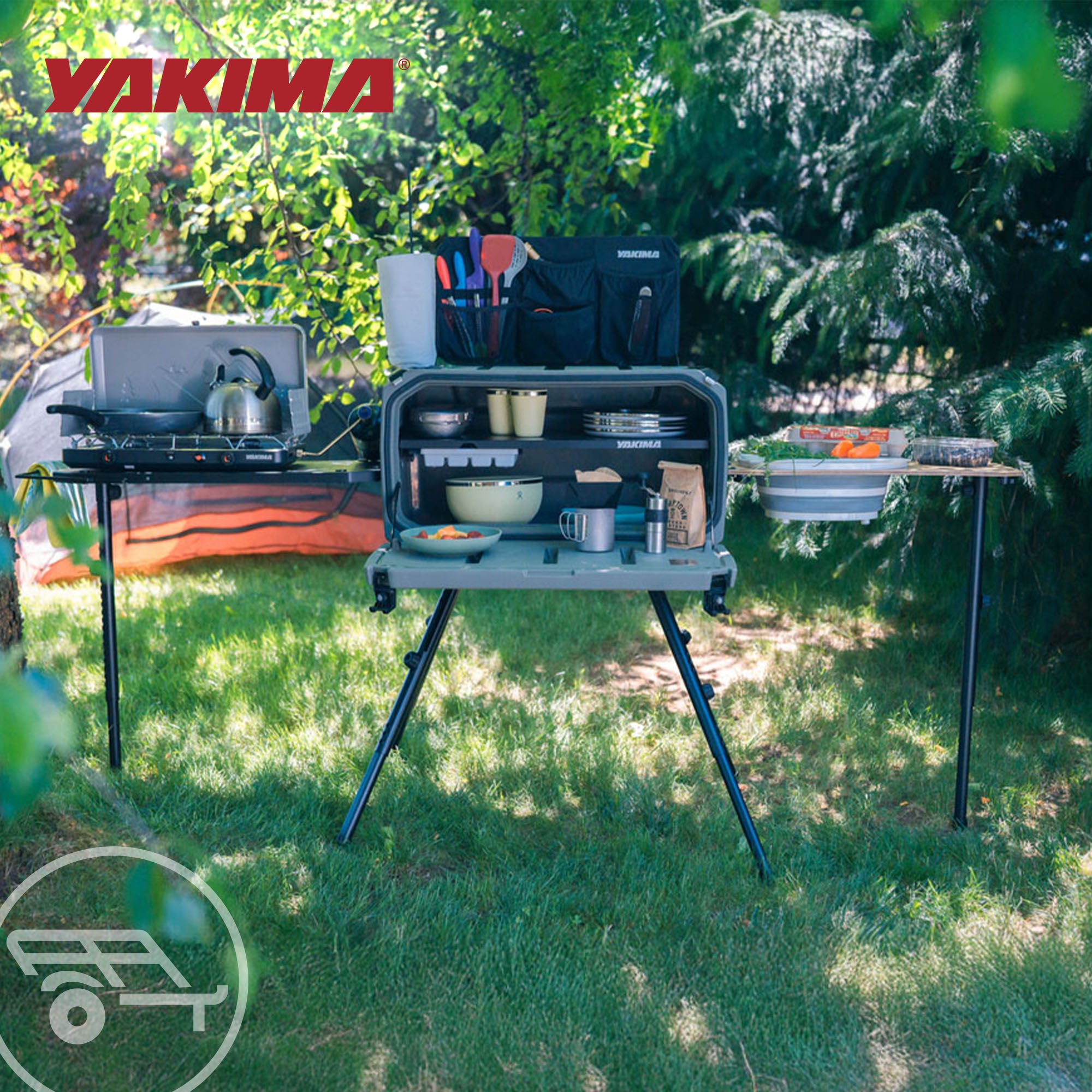 Yakima EXO OpenRange 16 x 31 in. Metal Side Table for Stove Propane Tanks, Black - VMInnovations