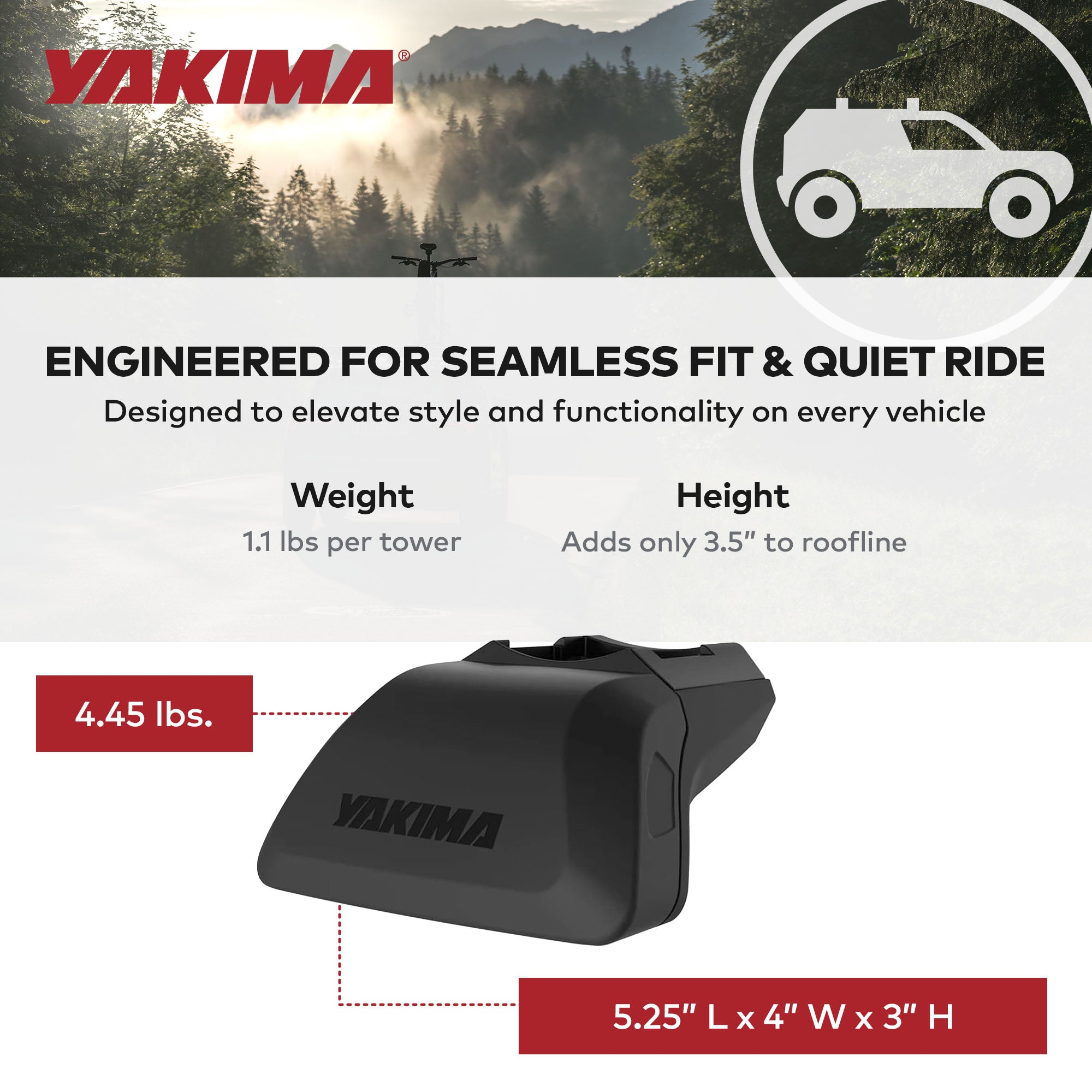 Yakima SightLine Roof Rack Tower For Vehicles w/ Flush-Mounted Side Rails (Used)