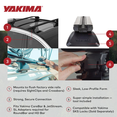 Yakima SightLine Roof Rack Tower For Vehicles w/ Flush-Mounted Side Rails (Used)
