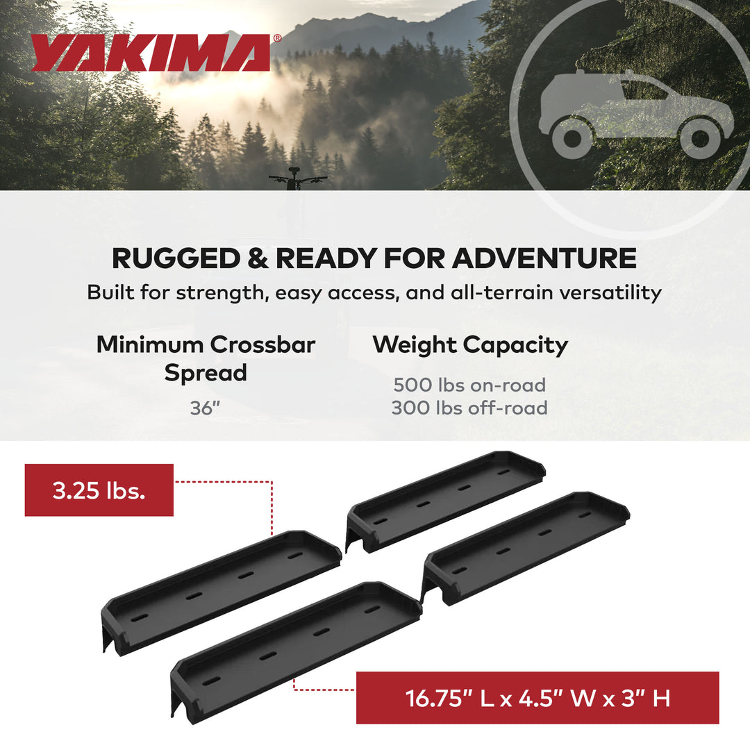 YAKIMA Truck Bed Track HD Kit for OverHaul HD & OutPost HD (2pc),Black(Open Box)