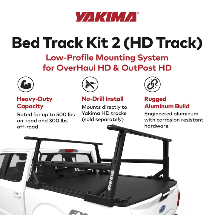 YAKIMA Truck Bed Track HD Kit for OverHaul HD & OutPost HD (2pc),Black(Open Box)