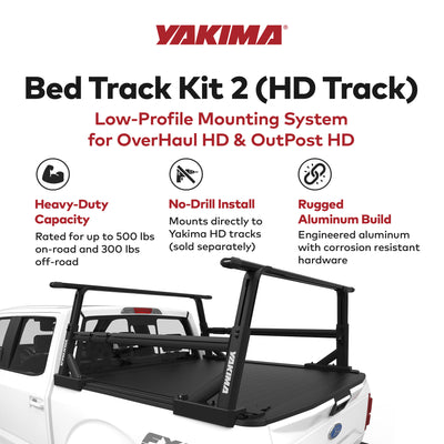 YAKIMA Truck Bed Track HD Kit for OverHaul HD & OutPost HD (2pc),Black(Open Box) - VMInnovations