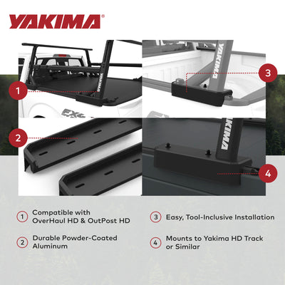YAKIMA Truck Bed Track HD Kit for OverHaul HD & OutPost HD (2pc),Black(Open Box) - VMInnovations