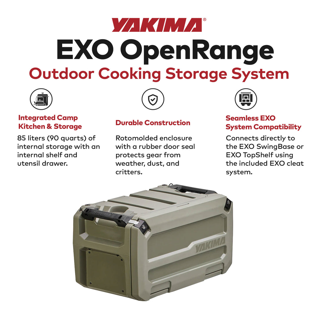 Yakima EXO OpenRange Outdoor Camp Kitchen Station Cooking Storage System, Gray - VMInnovations