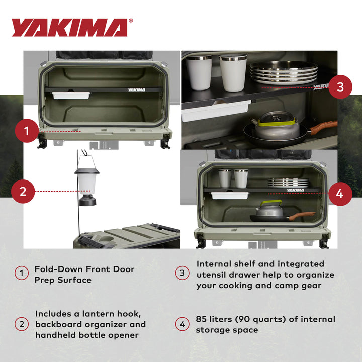 Yakima EXO OpenRange Outdoor Camp Kitchen Station Cooking Storage System, Gray - VMInnovations