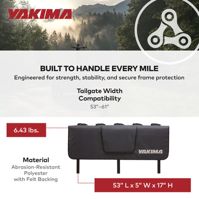 Yakima GateKeeper Truck Bed Tailgate Pad for Transport, Up to 6 Bikes, Black - VMInnovations