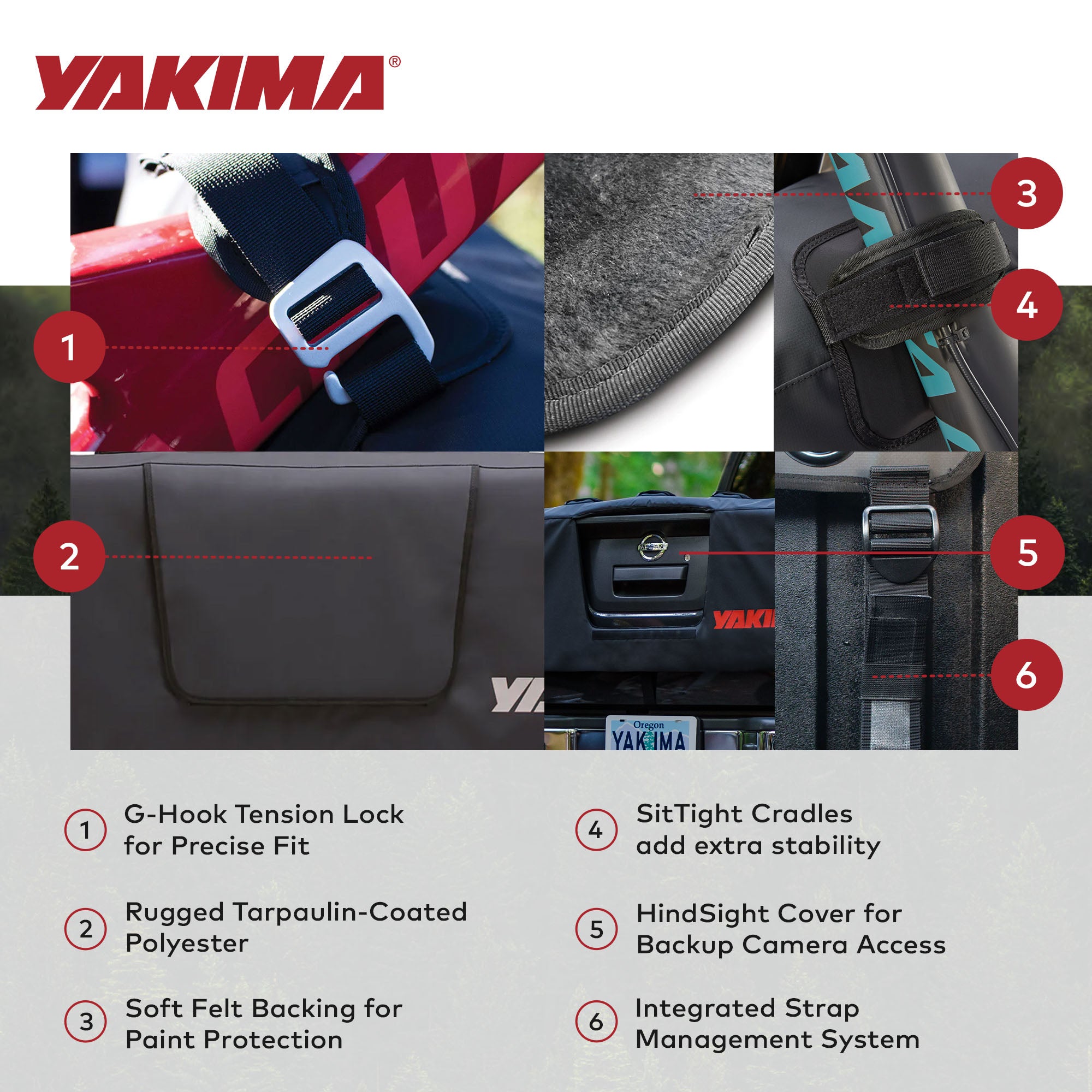 Yakima GateKeeper Truck Bed Tailgate Pad for Transport, Up to 6 Bikes, Black - VMInnovations