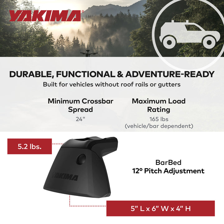 YAKIMA Adjustable Rack Towers for Vehicles with Naked Roof, Set of 4 (Open Box)