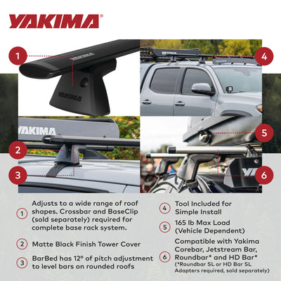 YAKIMA Adjustable Rack Towers for Vehicles with Naked Roof, Set of 4 (Open Box) - VMInnovations