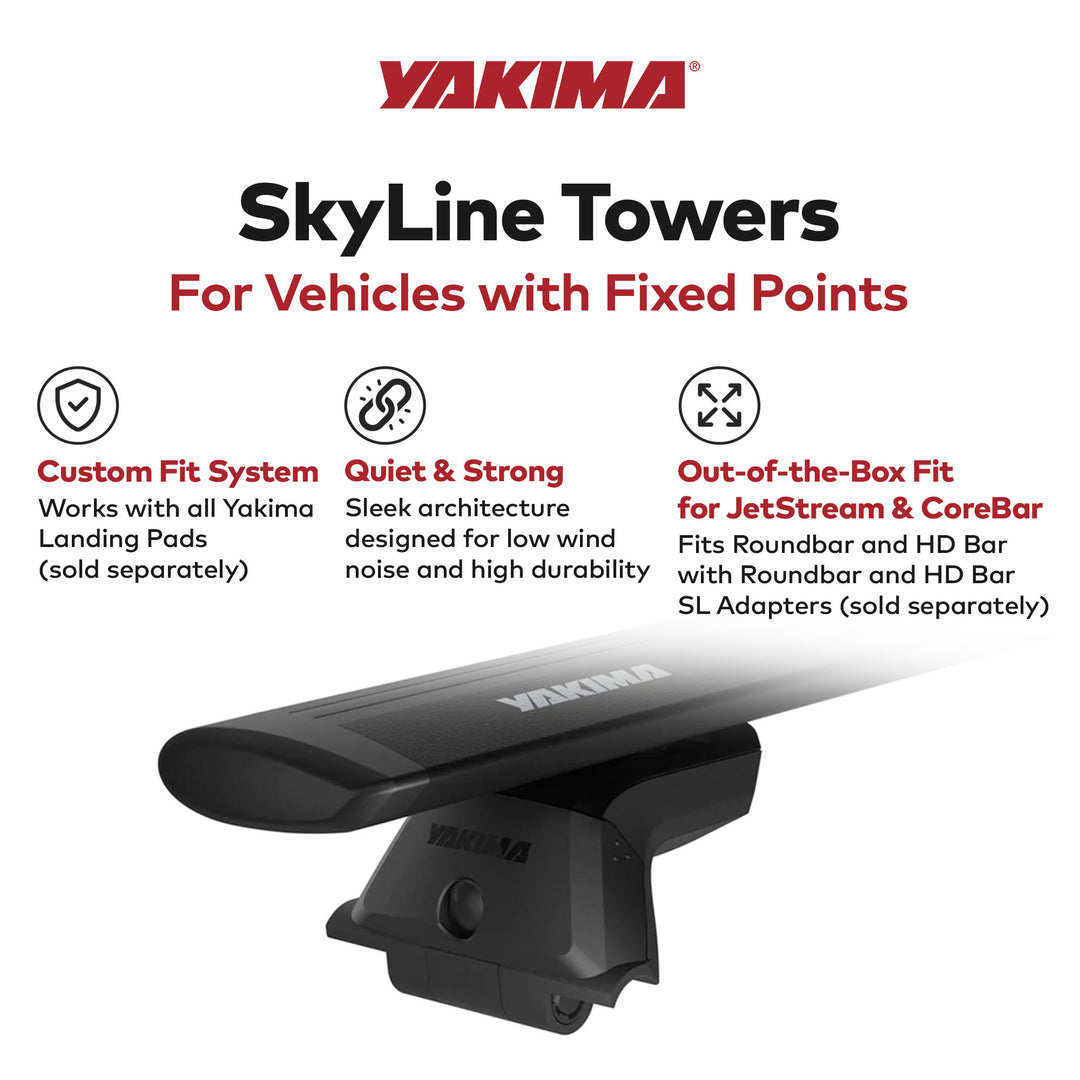 SkyLine Towers Roof Cargo for Vehicles w/ Fixed Points (Set of 4) (Open Box)