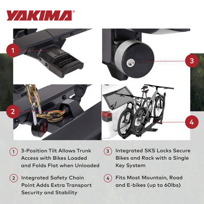 Yakima 4 Bike Tray Hitch Bike Rack Compatible w/ 52" Wheelbases (Open Box)