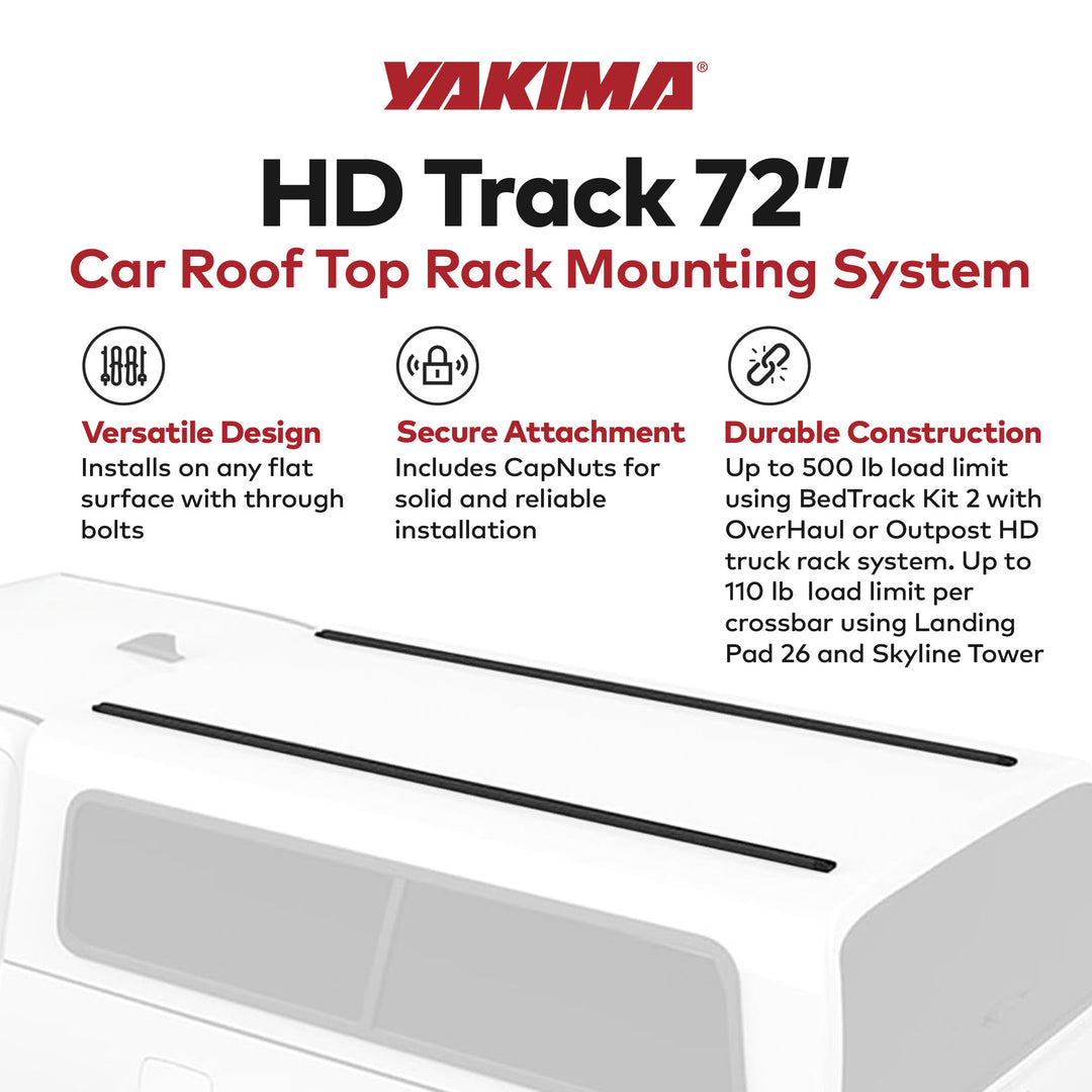 Yakima HD Track 72" Car Roof Top Rack Mounting System w/CapNuts, Black(Open Box)