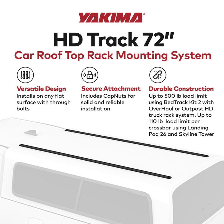Yakima HD Track 72" Car Roof Top Rack Mounting System w/CapNuts, Black(Open Box)