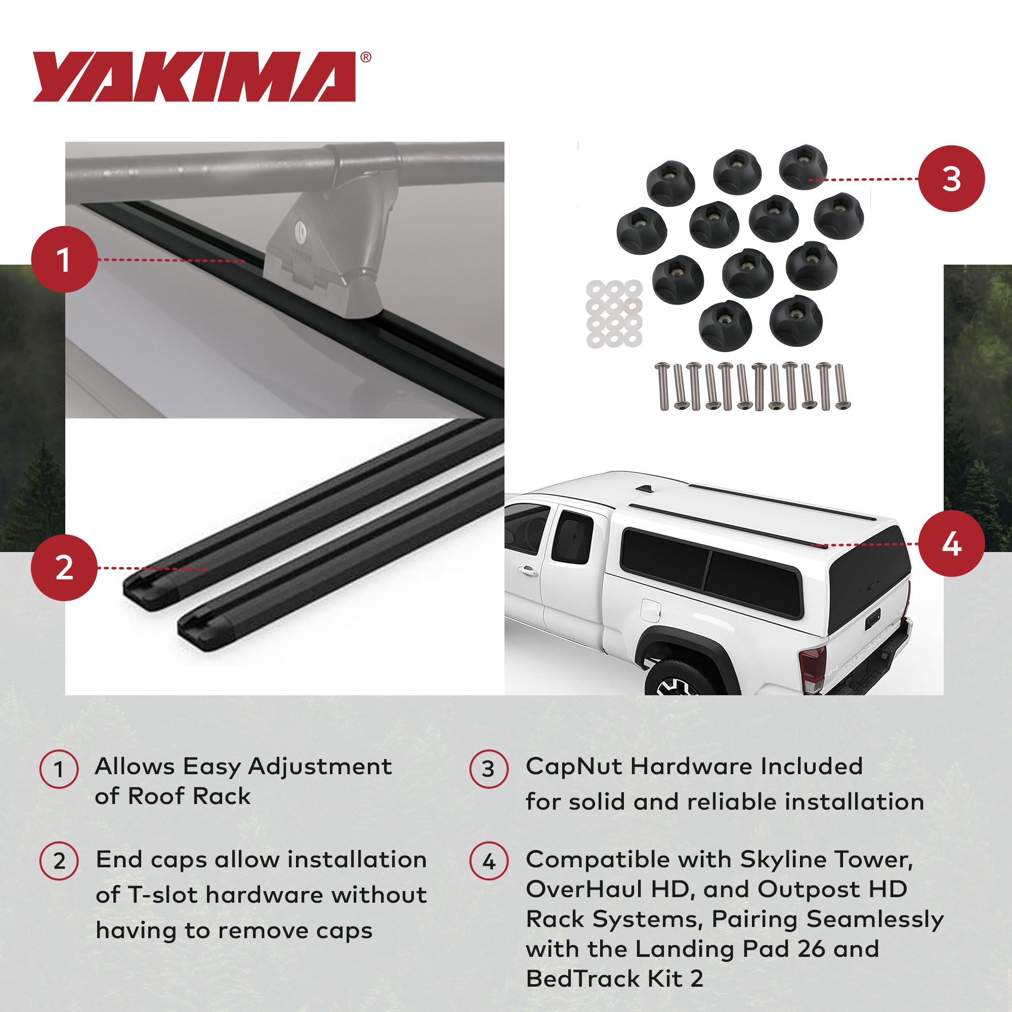 Yakima HD Track 72" Car Roof Top Rack Mounting System w/CapNuts, Black(Open Box) - VMInnovations