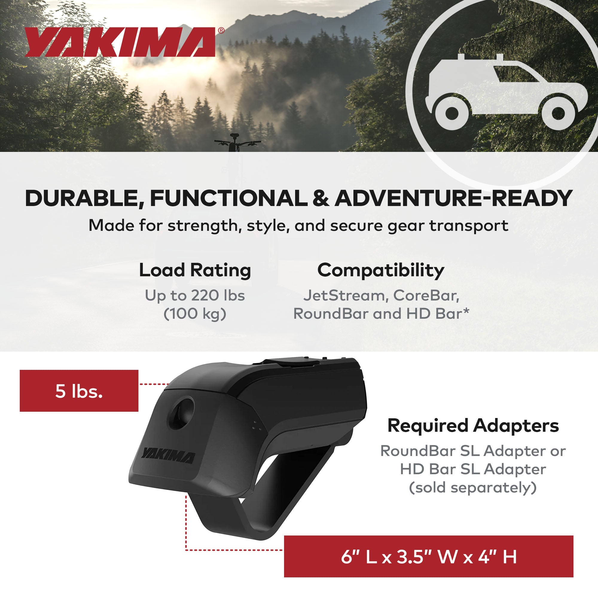YAKIMA Crossbar Mounts Timberline Towers for Raised Side Rails,4Pc(Open Box) - VMInnovations