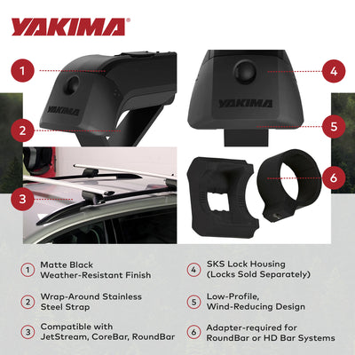 YAKIMA Crossbar Mounts Timberline Towers for Raised Factory Side Rails, Set of 4 - VMInnovations
