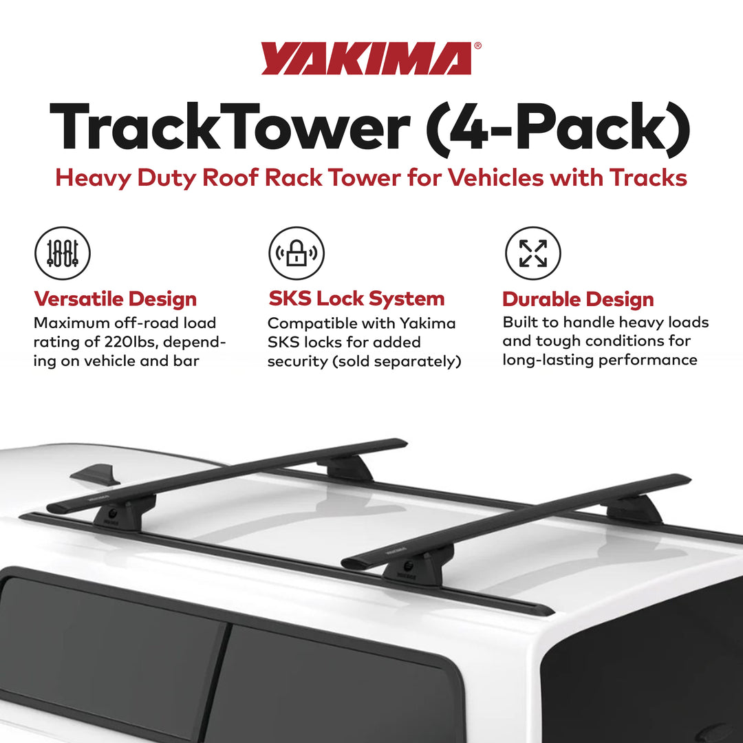 Yakima Heavy Duty Roof Rack Tower for Vehicles w/Tracks, Pack of 4 (Open Box) - VMInnovations
