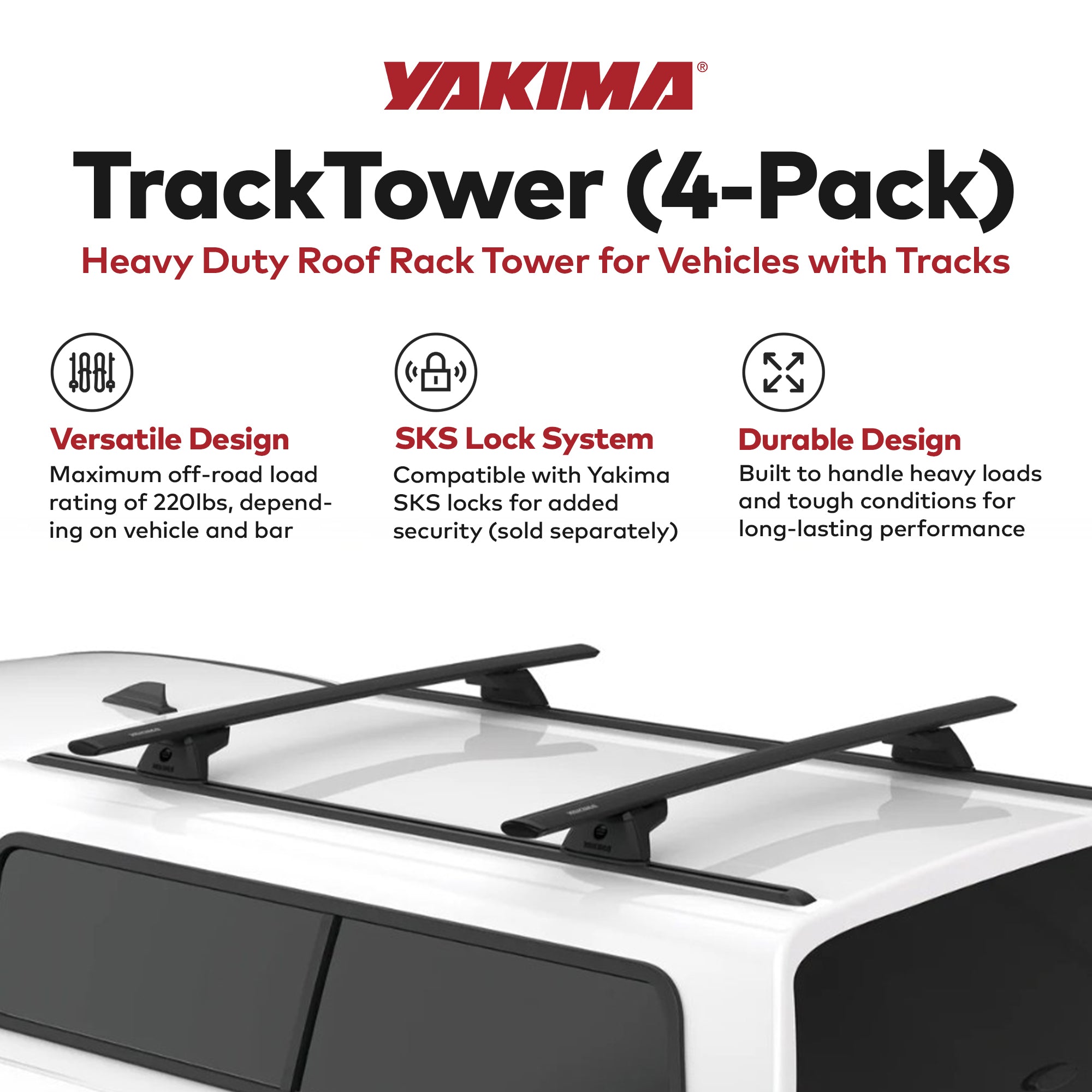 Yakima TrackTower Heavy Duty Roof Rack Tower for Vehicles Tracks, 4pc (Used) - VMInnovations