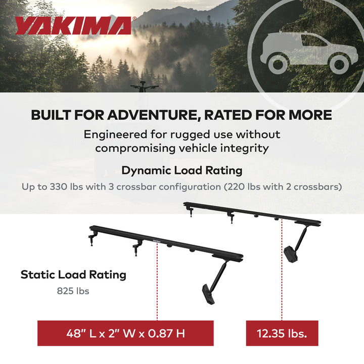 Yakima RibCage JL 4DR Custom Rooftop Track System with Internal Supports, Black