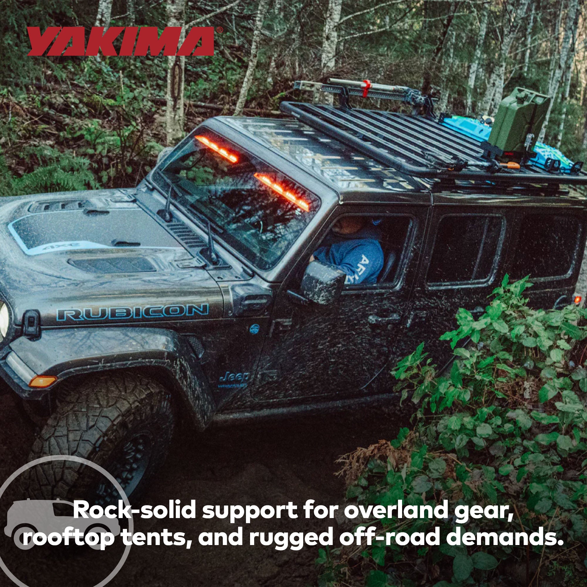 Yakima RibCage JL 4DR Custom Rooftop Track System with Internal Supports, Black - VMInnovations